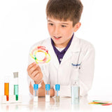 kids first chemistry set boy looking amazed