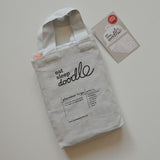 Doodle placemat to go, in canvas bag packaging
