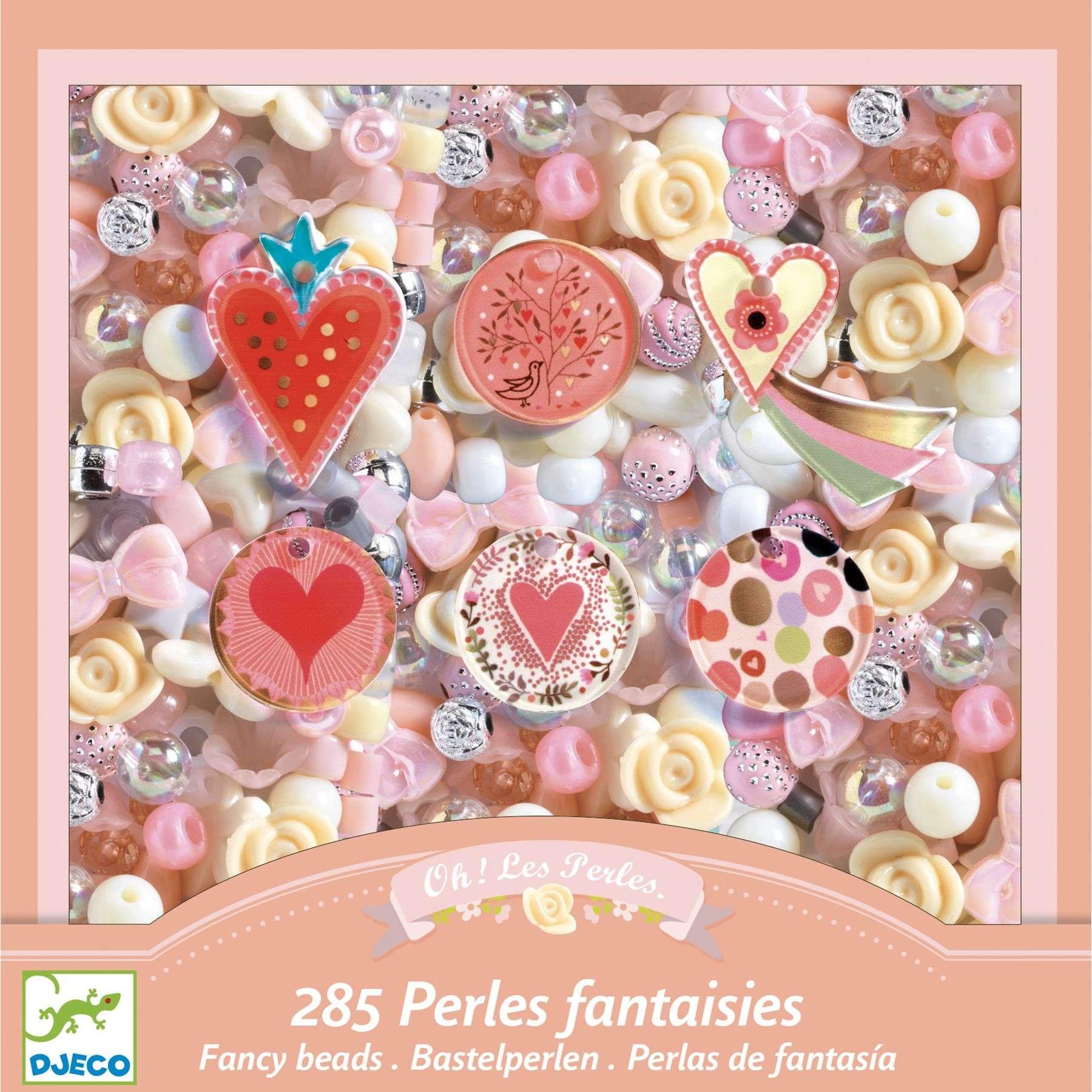 Hearts Abundance Beads by Djeco, boxed
