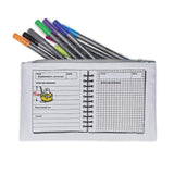 Doodle Pencil Case: Dinosaur Design, with pens, reverse side notebook