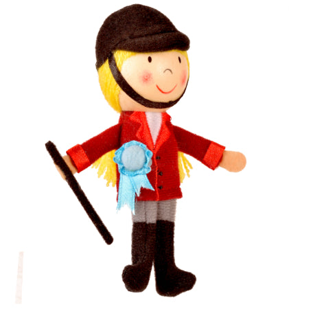 Horse Rider Finger Puppet, side view