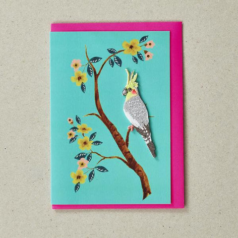 Cockatoo  - Greeting Card with Iron On Patch