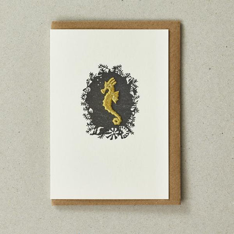 Seahorse  - Greeting Card with Iron On Charm, with envelope