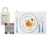 Doodle placemat to go with contents visible and beans on toast drawn