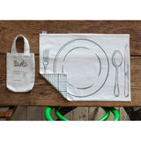 placemat to go showing both sides and bag