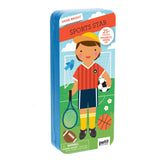 Sports Star - Magnetic Dress Up , front of tin, slight angle