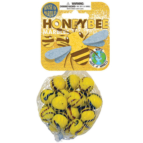 Net Bag Marbles - Honeybee, packaged