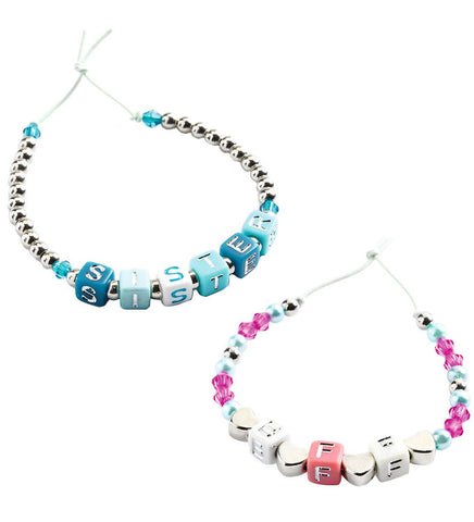 Alphabet Beads (Silver), 2 sample designs unboxed