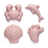 Scrunch Sand Moulds - Old Rose (Footprints Set), out of bag