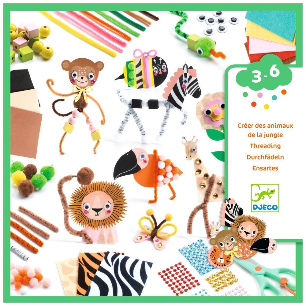 Craft Kits, Jungle Bead Animals Craft, DIY Kit, DIY Crafts, Gifts