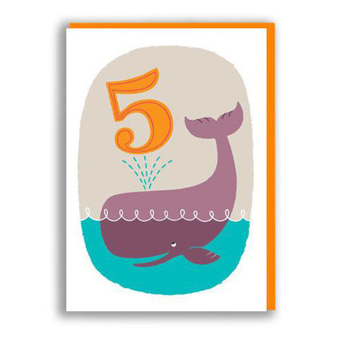 Whale 5th Birthday Card