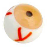 brown eyeball marble from side with veins