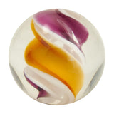 Handmade Helter Skelter Marble (medium) 22mm, orange & purple
