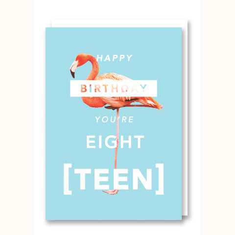 Happy Birthday Eighteen - Greeting Card, with white envelope