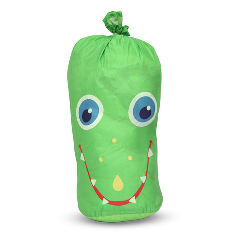 Augie Alligator Sleeping Bag in bag