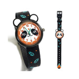 Panda watch by Djeco, close up and entire watch 
