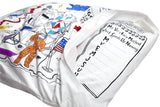Doodle Space Explorer Pillowcase, inside flap for learning planet order