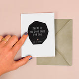 No Good Card  - Greeting Card, with hand and envelope behind on peach background 