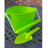 Green Scrunch Bucket with matching spade 