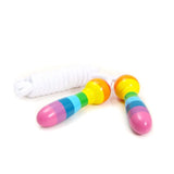 Rainbow Skipping Rope, coiled rope to left