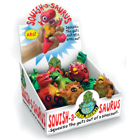 Squish-a-saurus - Squeezy Stress Dinosaur (3 varieties) in counter box