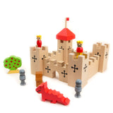 Wooden Castle Playset in a Bag, contents out of bag 