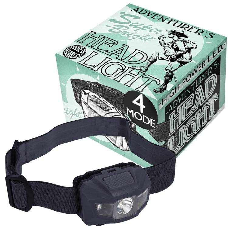 Adventurer's Headlight / Head Torch, box and product 