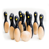 Penguin Bowling, ball and penguin displayed