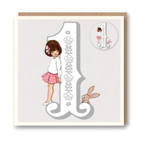 Happy 1st Birthday Card with Badge