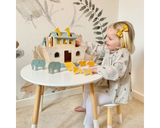 Wooden Noah's Ark (100% FSC Certified), girl 2 playing at table 
