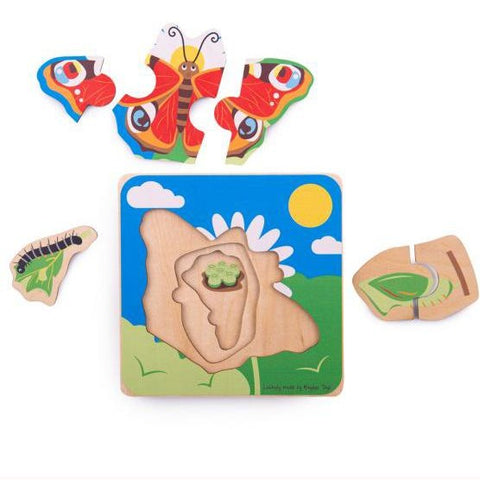 Life Cycle Layer Puzzle - Butterfly, board with pieces removed