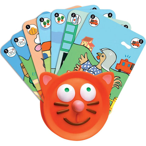 Cat Card Holder, unboxed with cards in holder