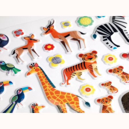 Mothers & Babies - Puffy Stickers, close up detail of some of the animals