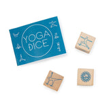 Yoga Dice, unboxed, 3 dice and booklet