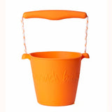 Scrunch bucket pumpkin, white background 