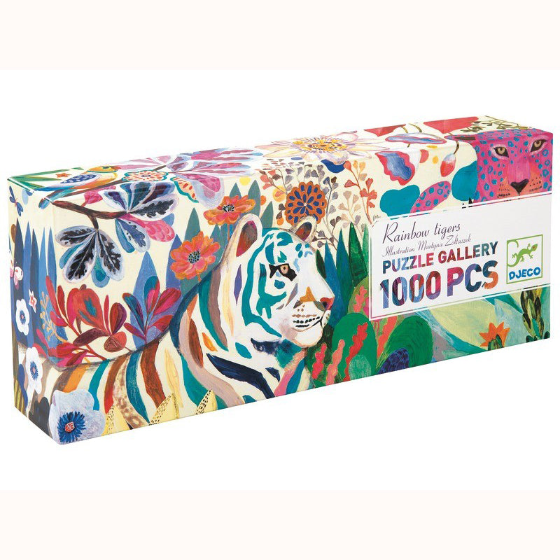 Rainbow Tigers Gallery Puzzle, boxed side angle 