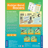 Rubber Band Racers - 5 in 1 models, back of box text 