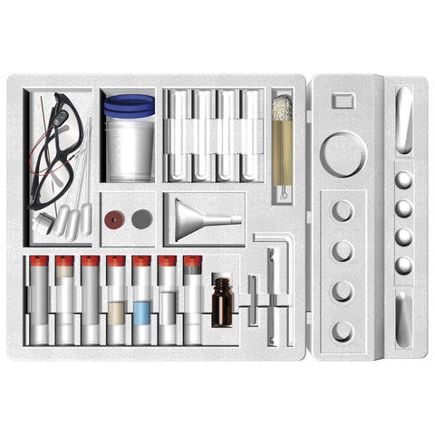 Chemistry C1000 - Chemistry Set, tray of contents unboxed