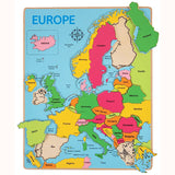 Wooden Europe Inset Puzzle, with pieces displaced