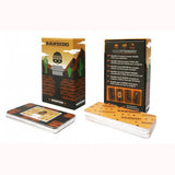 Bandido Card Game, front and back of box, piles of cards
