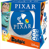 Dobble Pixar, front of box, with slight side view 