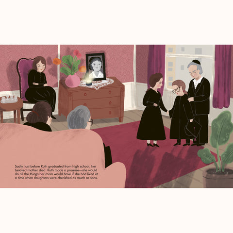 Ruth Bader Ginsburg, LPBD, mother's funeral page