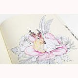 Into the Wild - An Exotic Woodland Colouring Book, inside page of deer