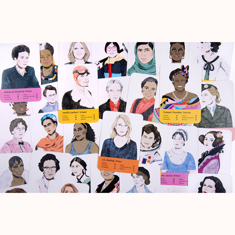 Fantastic Women - Feminist Icons Card Game, variety of sample cards 