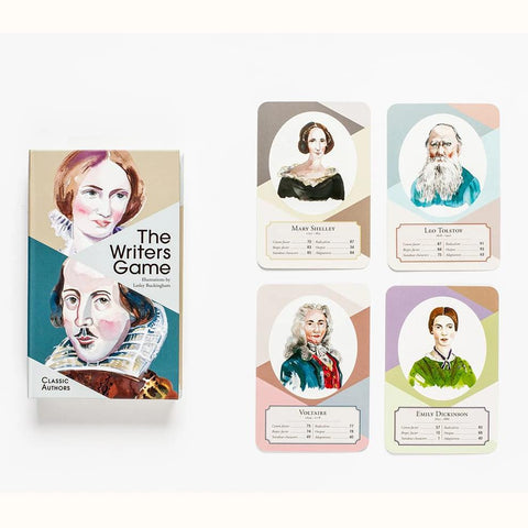 The Writers Game - Classic Authors, box and sample cards 