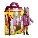 Autumn Leaves Lottie Doll, unboxed doll next to boxed product