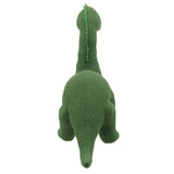 Brontosaurus Soft Toy (Large Green) -  Wilberry Knitted, back view 