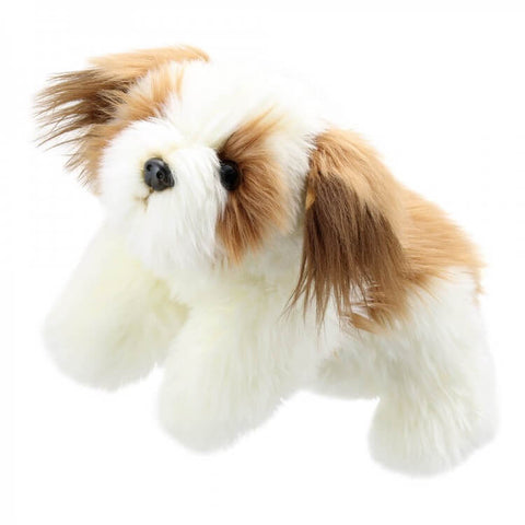 Brown & White Dog -  Full-Bodied Puppet, white background