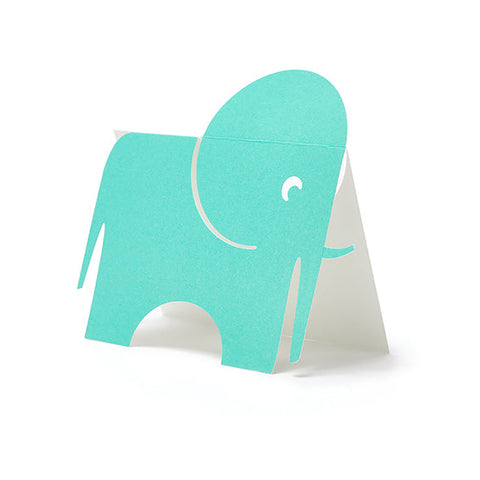 Elephant Greetings Card, slight angle from side view 