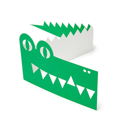 Krokodil Greetings Card, face at front view 